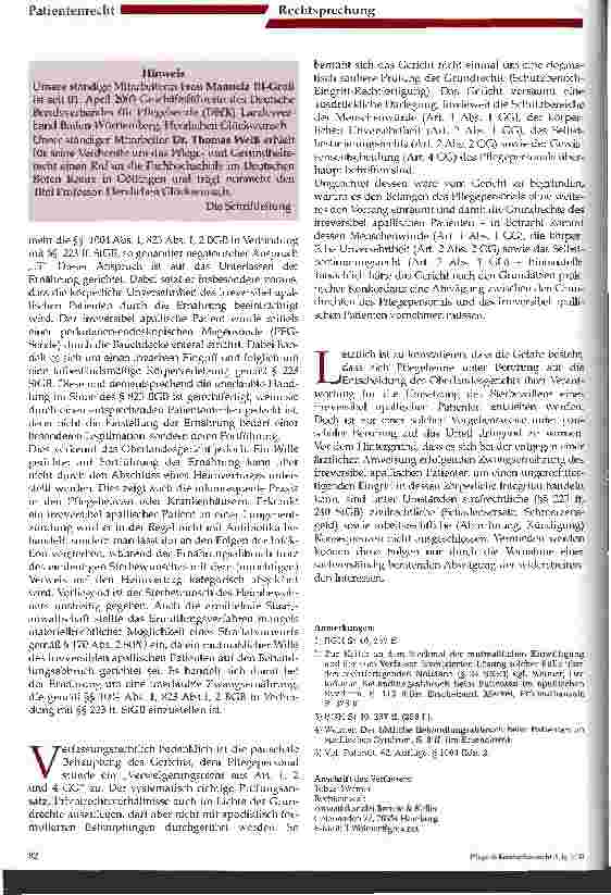 Vorschauseite 3: Die Durchsetzung des tödlichen Behandlungsabbruchs beim Patienten im apallischen Syndrom