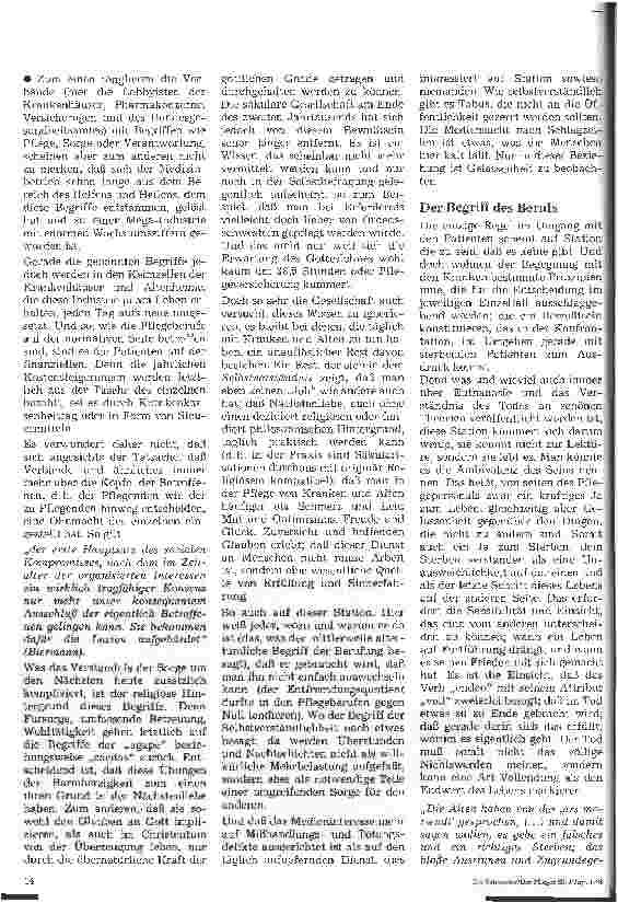 Vorschauseite 3: Die Pflege - ein Beruf?