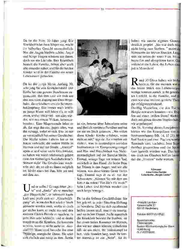 Vorschauseite 2: Wo Leben und Sterben zusammengehören Das Hospiz Louise in Heidelberg
