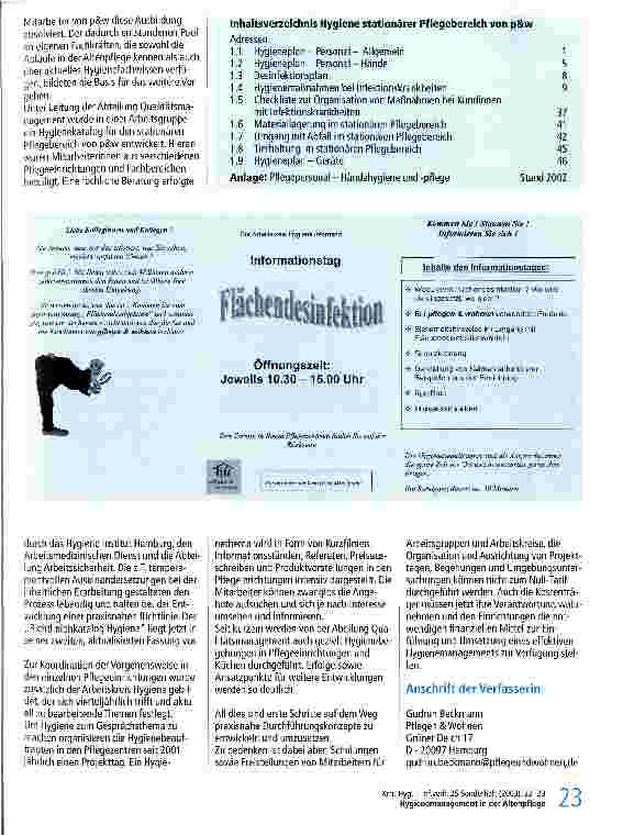 Vorschauseite 2: Hygienemanagement in der Altenpflege - Anspruch und Realität