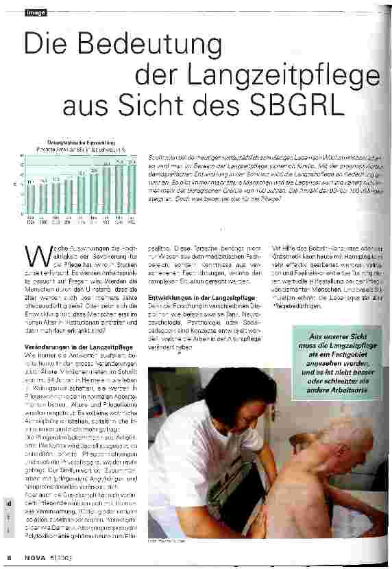 Vorschauseite 1: Die Bedeutung der Langzeitpflege aus Sicht des SBGRL