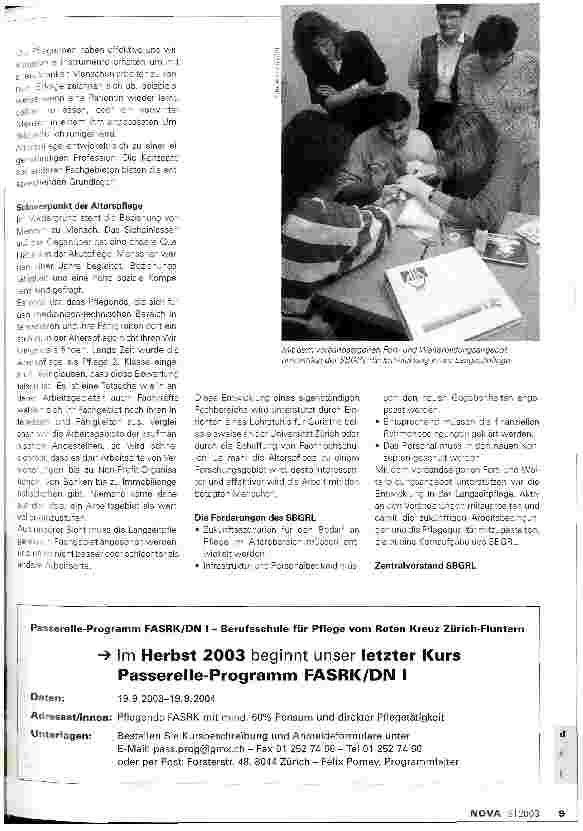 Vorschauseite 2: Die Bedeutung der Langzeitpflege aus Sicht des SBGRL