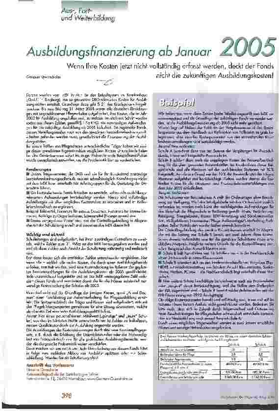 Vorschauseite 1: Ausbildungsfinanzierung ab Januar 2005