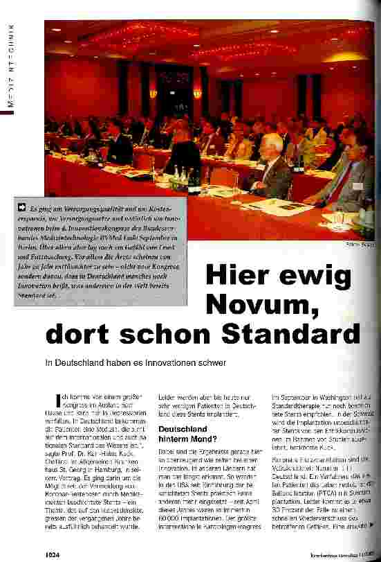 Vorschauseite 1: Hier ewig Novum, dort schon Standard In Deutschland haben es Innovationen schwer