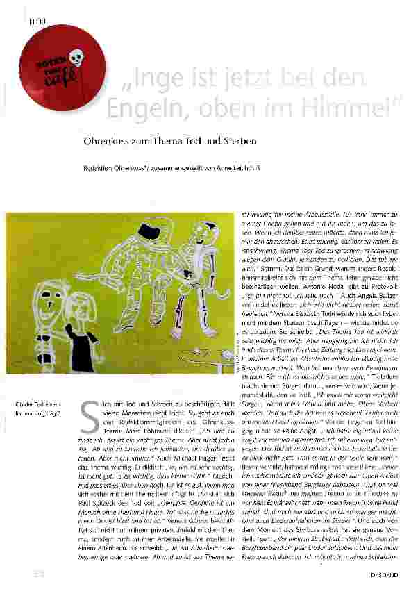 Vorschauseite 1: Inge ist jetzt bei den Engeln, im Himmel