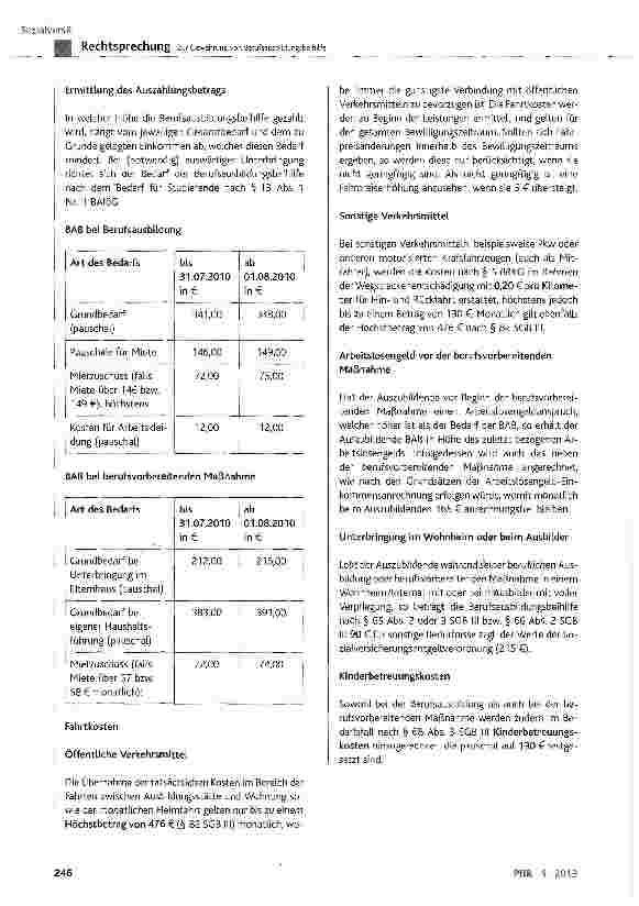 Vorschauseite 6: Zur Gewährung von Berufsausbildungsbeihilfe SGB III § 59, § 60 Abs. 1; BBiG § 4 Abs. 1, § 34; GG Art. 3