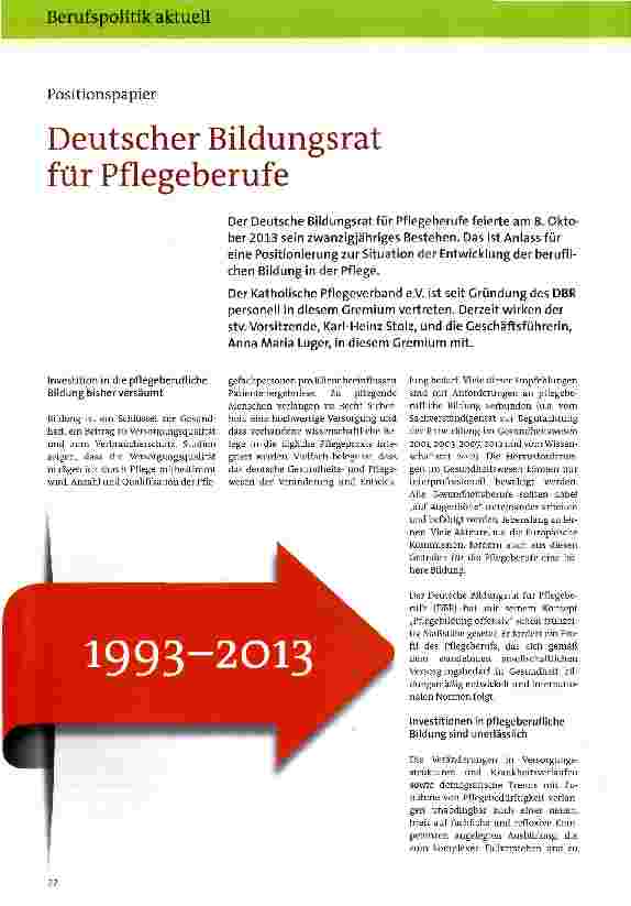 Vorschauseite 1: Deutscher Bildungsrat für Pflegeberufe