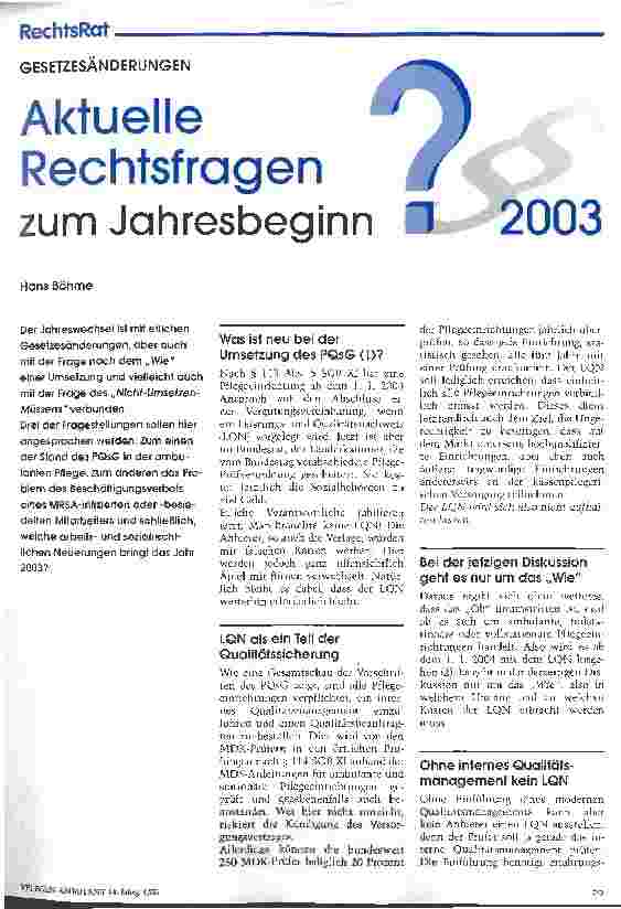 Vorschauseite 1: Aktuelle Rechtsfragen zum Jahresbeginn