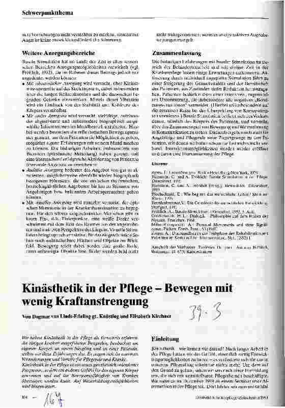 Vorschauseite 1: Kinästhetik in der Pflege - Bewegen mit wenig Kraftanstrengung
