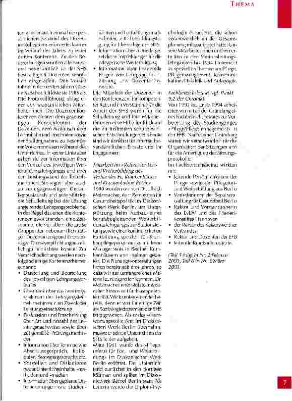 Vorschauseite 6: Chronik der Schwesternhochschule der Diakonie/Berlin Teil 4