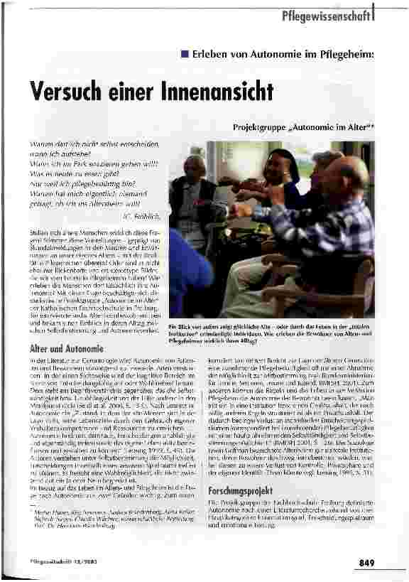 Vorschauseite 1: Versuch einer Innenansicht