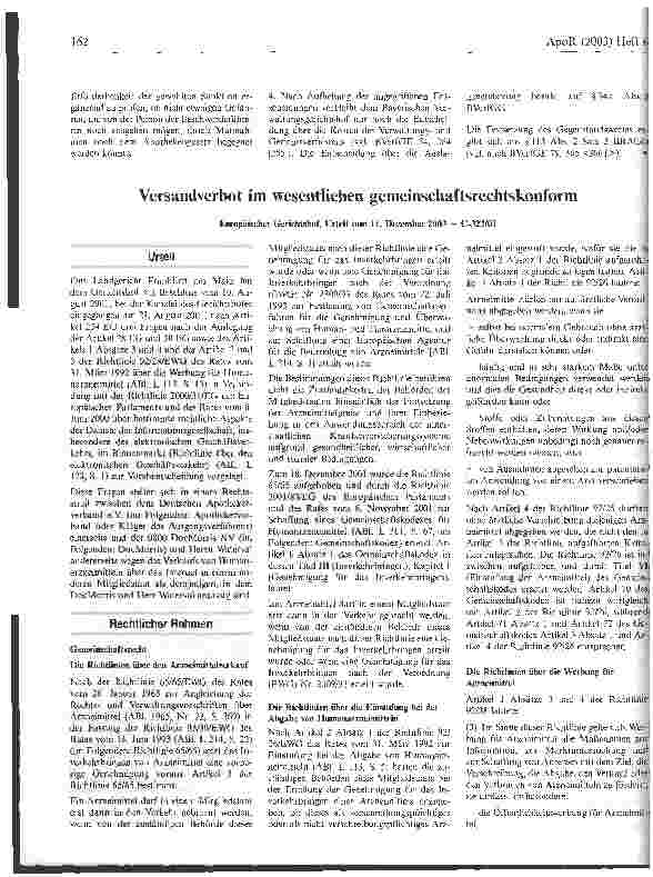 Vorschauseite 4: Verfassungsrechtliche Voraussetzungen für die Anordnung der sofortigen Vollziehbarkeit des Widerrrufs der Approbation BVerfG, Beschluss vom 24. Oktober 2003