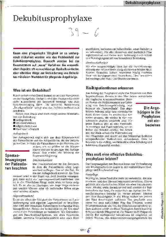 Vorschauseite 1: Dekubitusprophylaxe