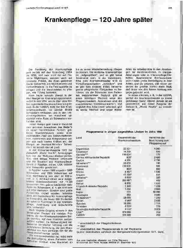 Vorschauseite 1: Krankenpflege —120 Jahre später