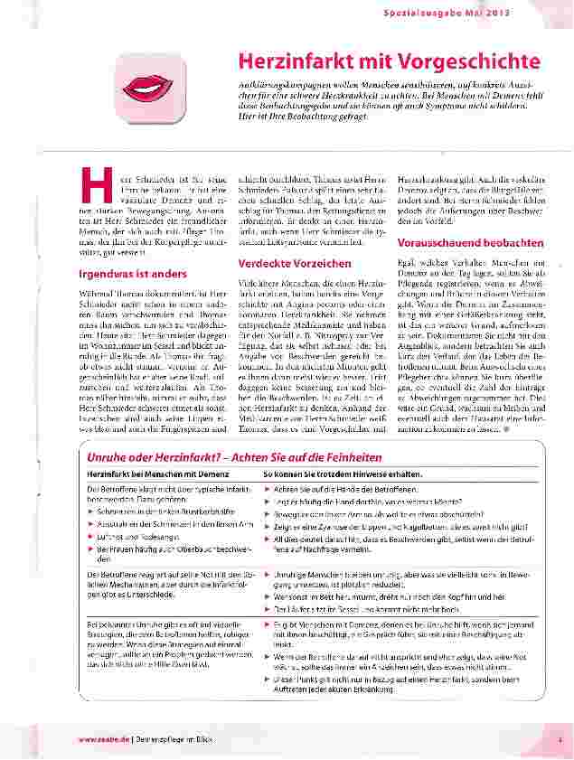 Vorschauseite 1: Herzinfarkt mit Vorgeschichte