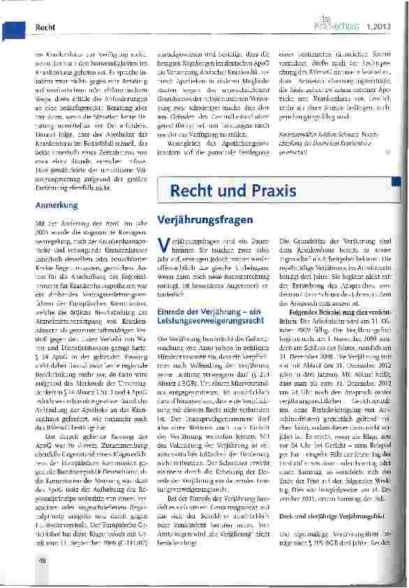 Vorschauseite 2: Arzneimittelversorgung durch externe Krankenhausapotheken