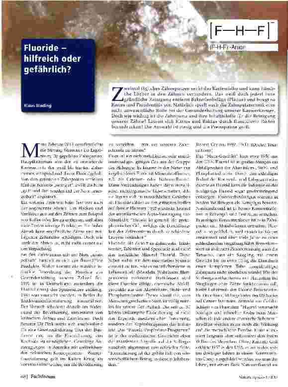 Vorschauseite 1: Fluoride -hilfreich oder gefährlich?
