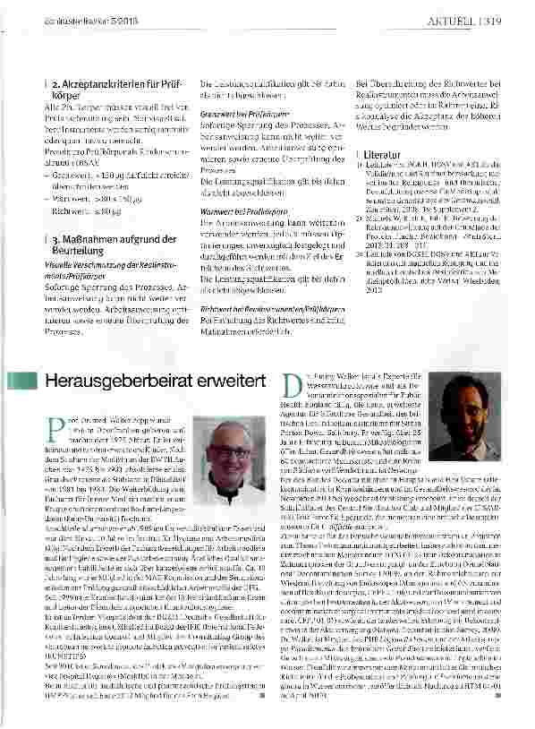 Vorschauseite 2: Änderung der Akzeptanzkriterien für die Bewertung der Reinigungsleistung