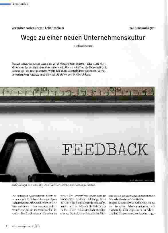 Vorschauseite 1: Wege zu einer neuen Unternehmenskultur