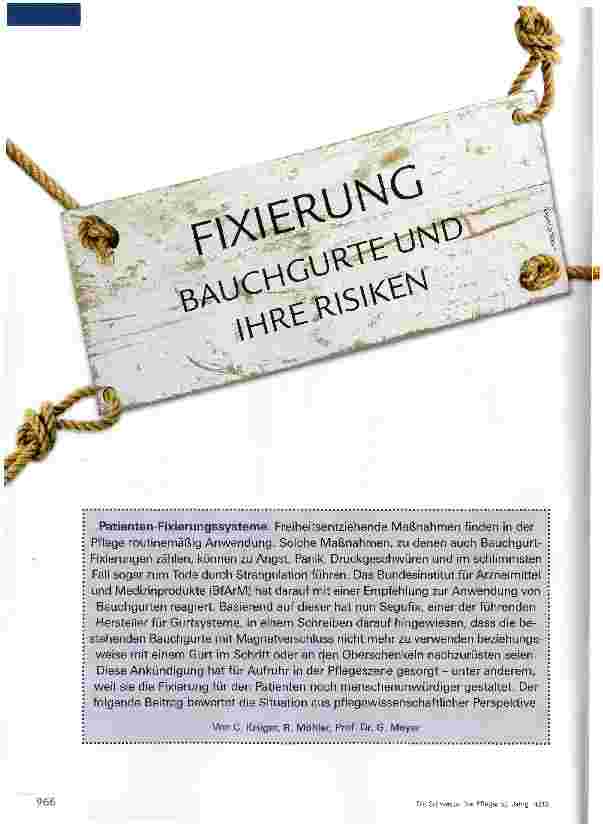 Vorschauseite 1: Fixierung Bauchgurte und ihre Risiken