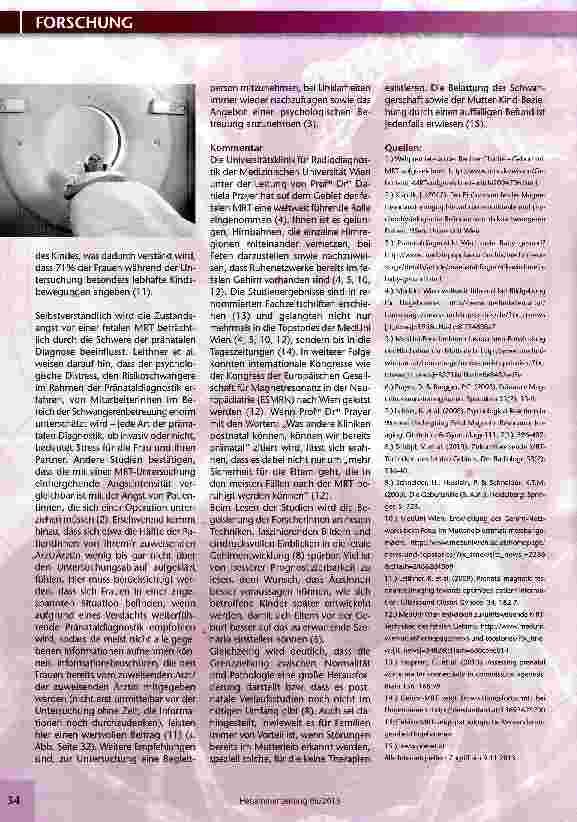 Vorschauseite 3: Fetale Magnetresonanztomographie: bald schon Routine?