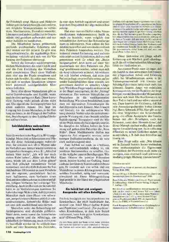 Vorschauseite 5: Suizidversuch - Suizid - Prävention Aus der Sicht der Krankenpflege - Teil II und Schluß