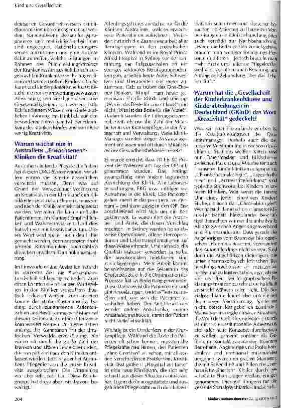 Vorschauseite 2: Kreativität in der Kinderklinik Von der Verlustigkeit der Kreativität am Kinderkrankenbett