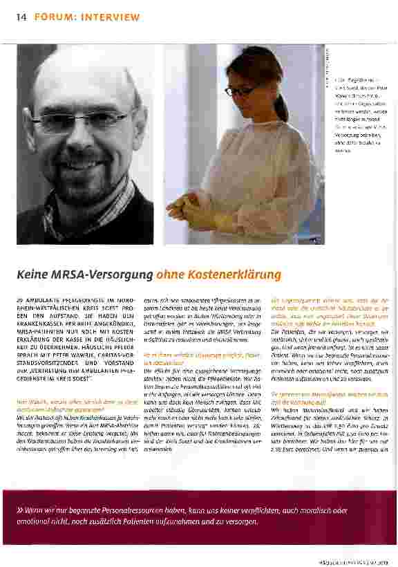 Vorschauseite 1: Keine MRSA-Versorgung ohne Kostenerklärung