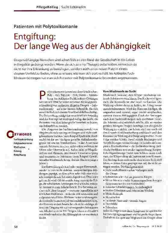Vorschauseite 1: Entgiftung: Der lange Weg aus der Abhängigkeit