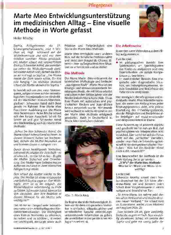Vorschauseite 1: Marte Meo Entwicklungsunterstützung im medizinischen Alltag - Eine visuelle Methode in Worte gefasst