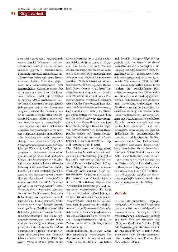 Vorschauseite 2: Leben mit einer Vielzahl von Medikamenten: Eine qualitative Studie zu Erfahrungen von Patient(inn)en mit Krebs