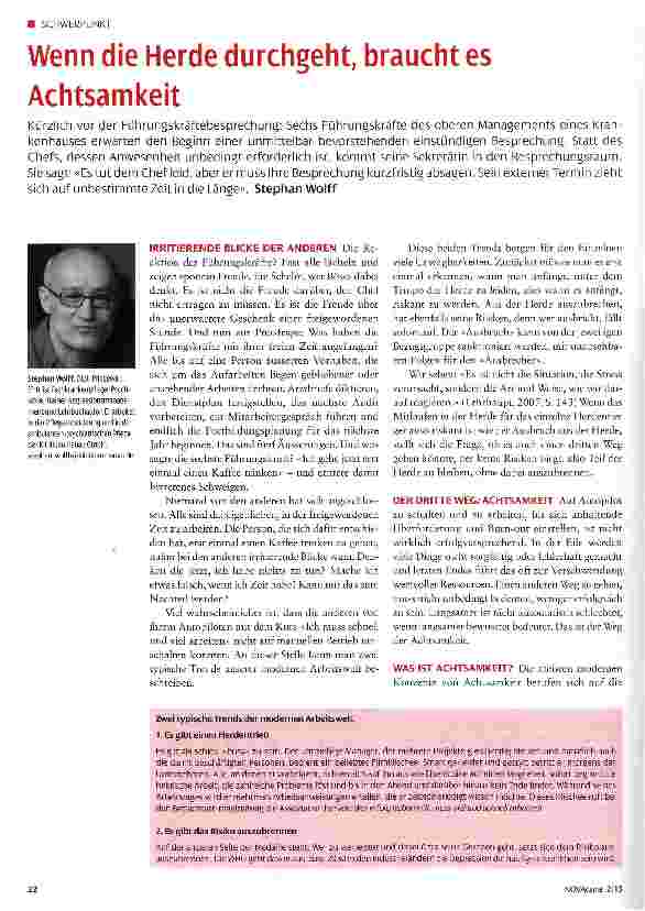 Vorschauseite 1: Wenn die Herde durchgeht, braucht es Achtsamkeit