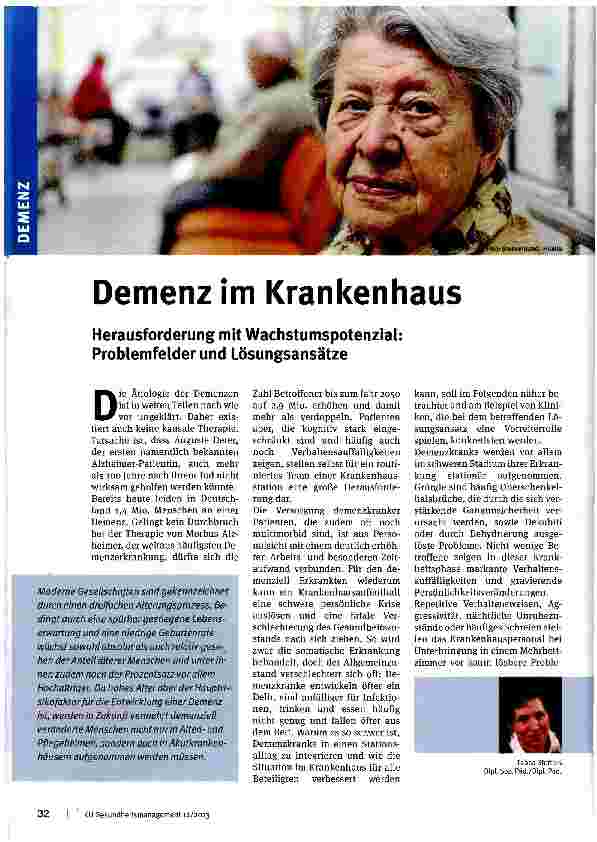 Vorschauseite 1: Demenz im Krankenhaus