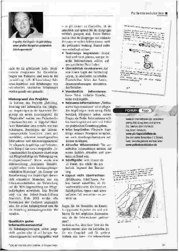 Vorschauseite 2: Angehörige informieren, schulen und beraten Adressatengerecht aufbereitet: Materialien zur Vorbeugung von Druckgeschwüren