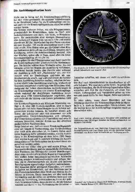 Vorschauseite 4: 200 Jahre Krankenpflegeschule Mannheim