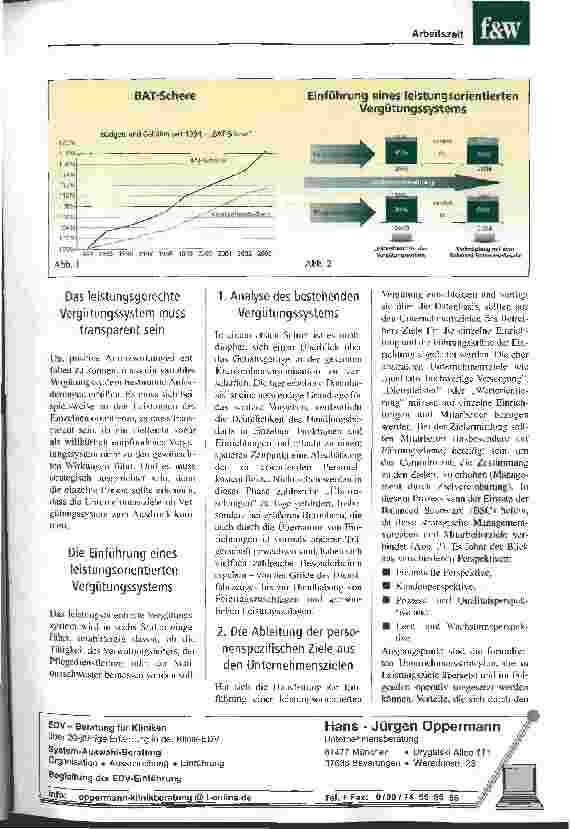 Vorschauseite 2: Kliniken scheuen noch die Vergütung nach Leistung Aber: Wer leistungsgerecht bezahlt, gewinnt, motiviert und bindet Mitarbeiter an das Krankenhaus