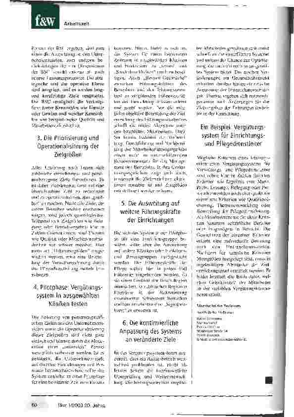 Vorschauseite 3: Kliniken scheuen noch die Vergütung nach Leistung Aber: Wer leistungsgerecht bezahlt, gewinnt, motiviert und bindet Mitarbeiter an das Krankenhaus