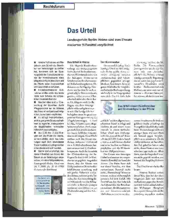 Vorschauseite 1: Das Urteil
