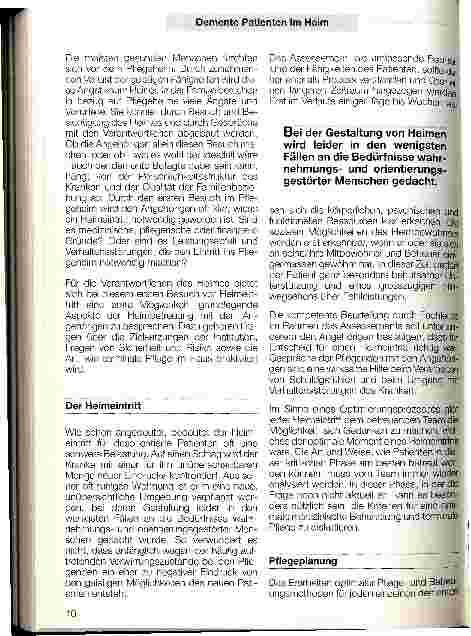 Vorschauseite 2: Die Betreuung dementer Patienten im Heim - eine große Herausforderung