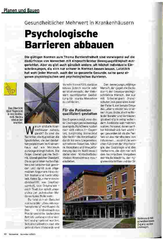 Vorschauseite 1: Psychologische Barrieren abbauen
