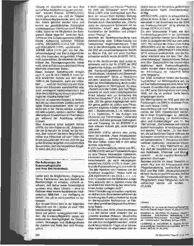 Vorschauseite 3: i.v.Injektionen durch das Krankenpflegepersonal erlaubt oder verboten