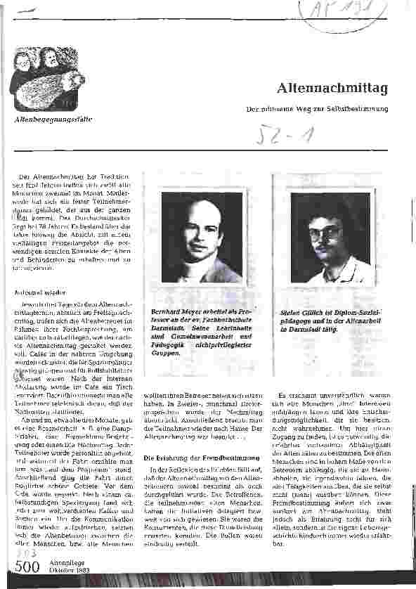 Vorschauseite 1: Altennachmittag