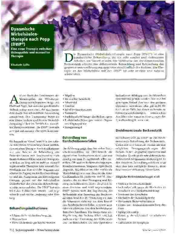 Vorschauseite 1: Dynamische Wirbelsäulentherapie nach Popp