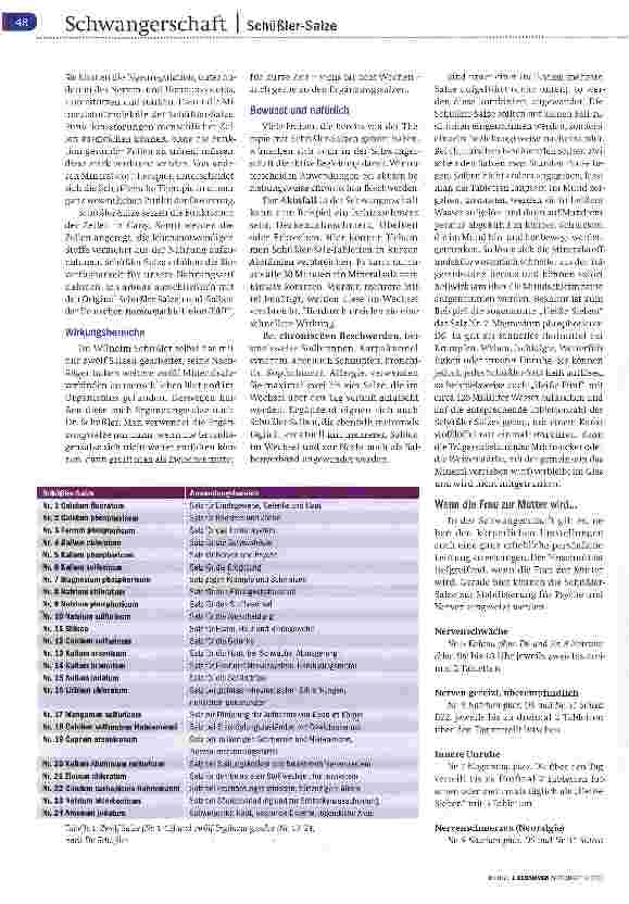 Vorschauseite 2: Schüßler-Salze Teil 1 Mineralien für Schwangere