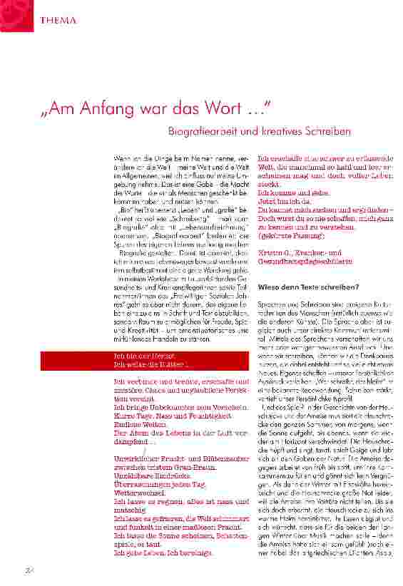 Vorschauseite 1: „Am Anfang war das Wort. ..
