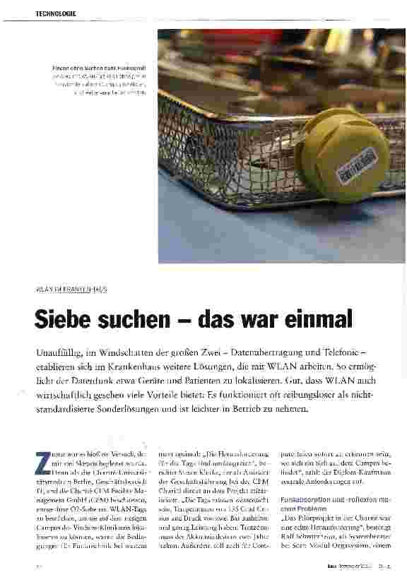 Vorschauseite 1: Siebe suchen - das war einmal