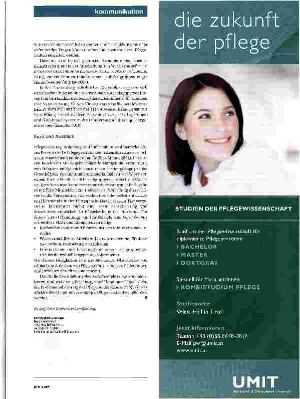 Vorschauseite 4: Informieren - eine (neue) Aufgabe von Pflegekräften?
