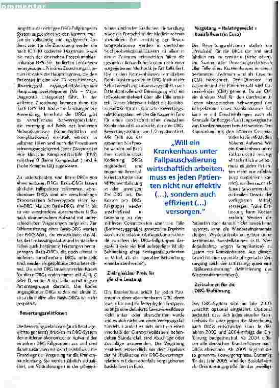 Vorschauseite 2: Das deutsche DRG-System und der Einfluss auf die poststationäre ambulante und stationäre Pflege