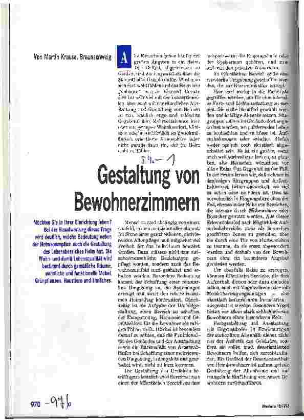 Vorschauseite 1: Gestaltung von Bewohnerzimmern
