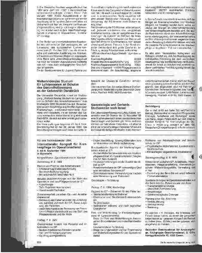 Vorschauseite 2: Fortbildung von Krankenpflegekräften zu Unterrichtskräften wird wieder durch Zuschuß gefördert